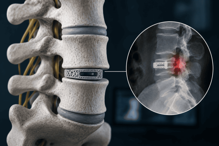 spine cage wrong position surgery