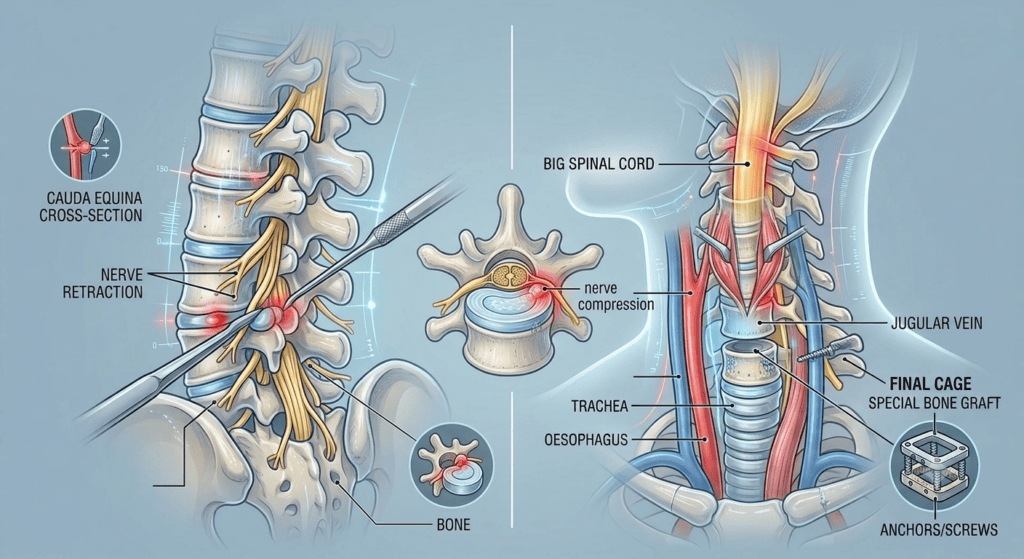 Why a Neck Disc Prolapse Needs Different Surgery Than the Back