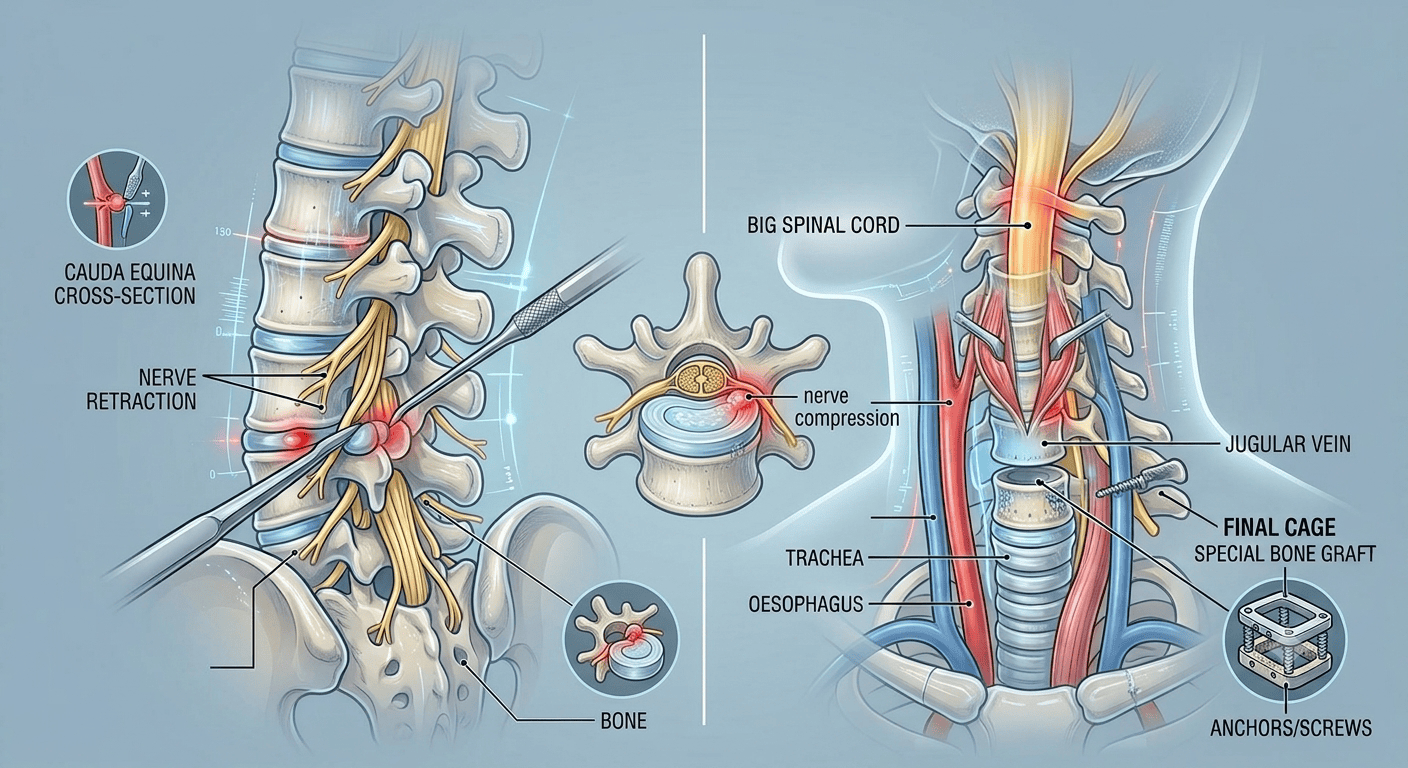 Why a Neck Disc Prolapse Needs Different Surgery Than the Back