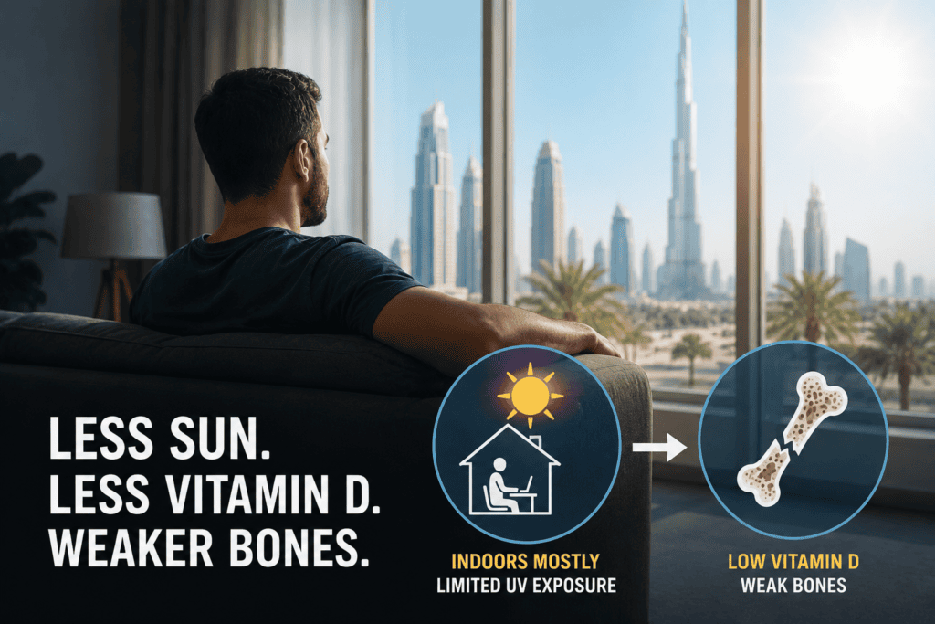 Why Living Indoors in Dubai Can Weaken Your Bones Over Time