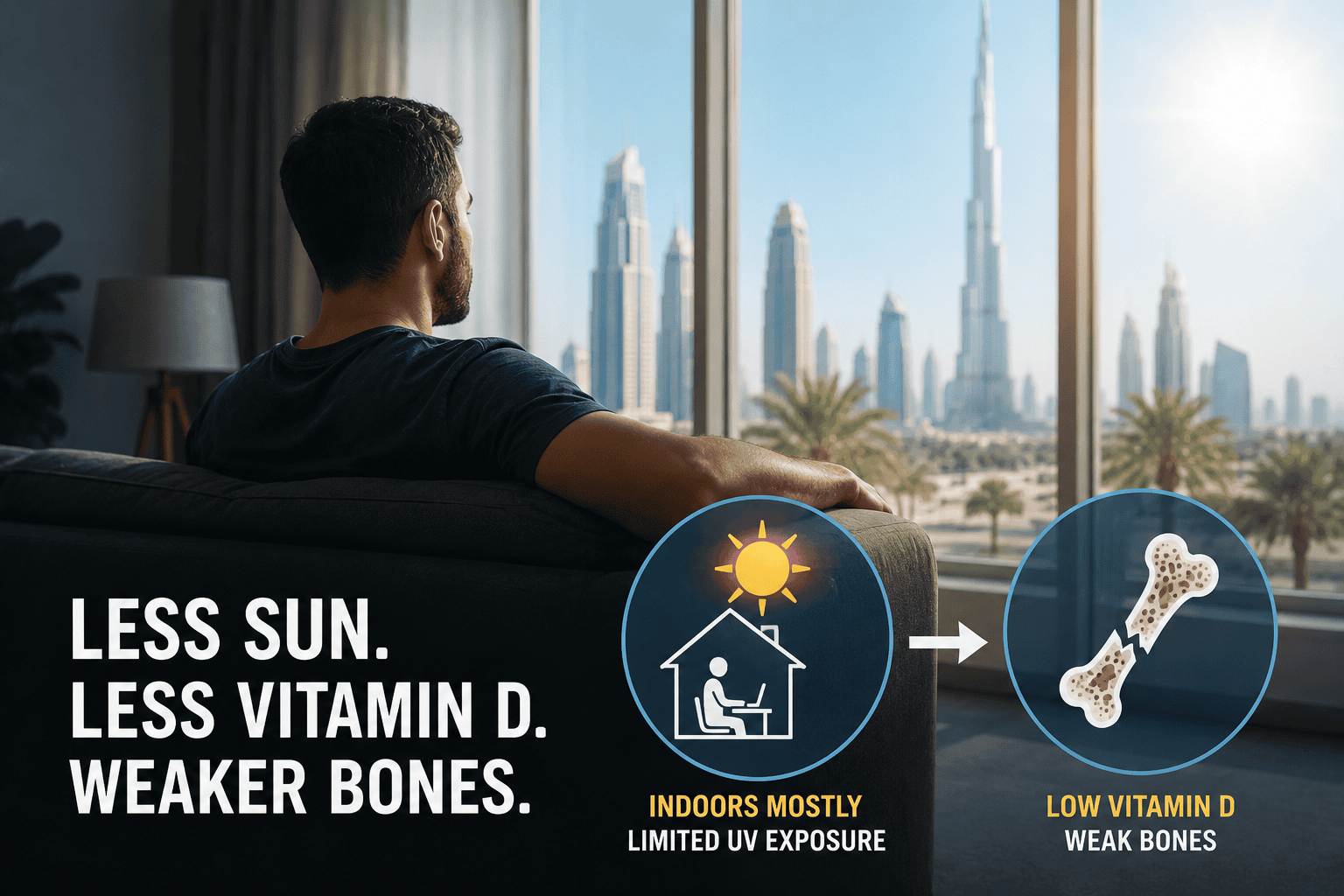 Why Living Indoors in Dubai Can Weaken Your Bones Over Time